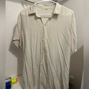 Men's Cream Short Sleeve Shirt